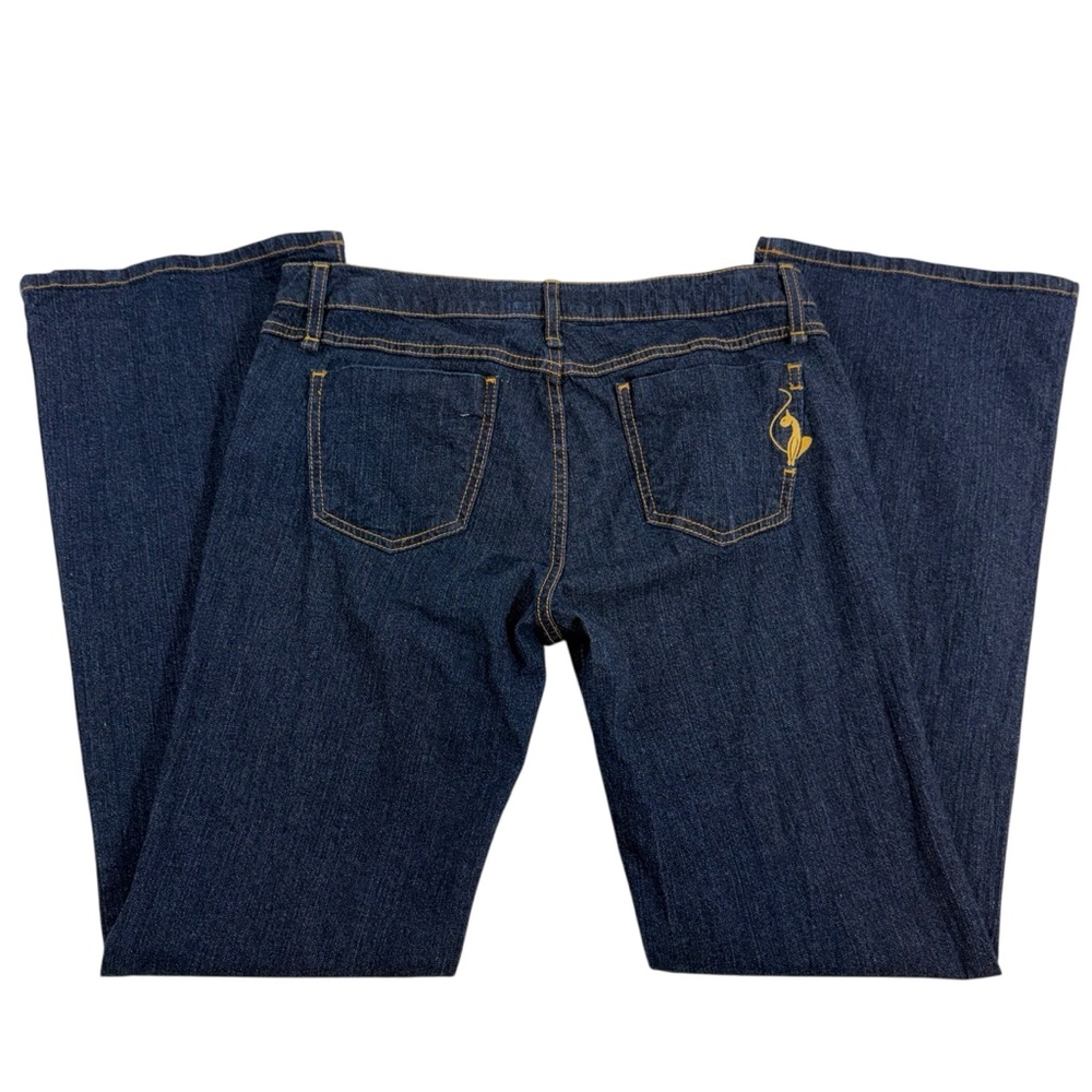 Vtg Y2K Baby Phat Bootcut Gold Cat Embroidered Blue Denim Jeans Womens 13β 2000s